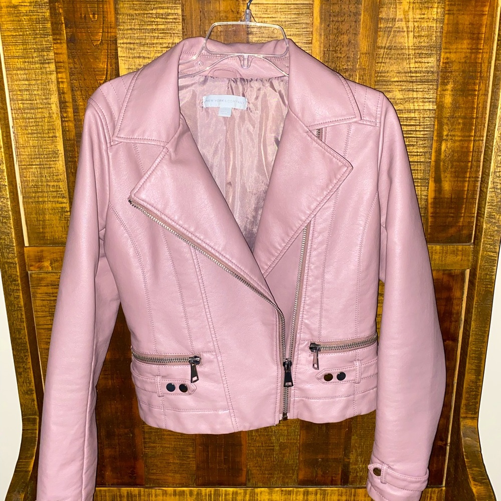 rose gold leather jacket
